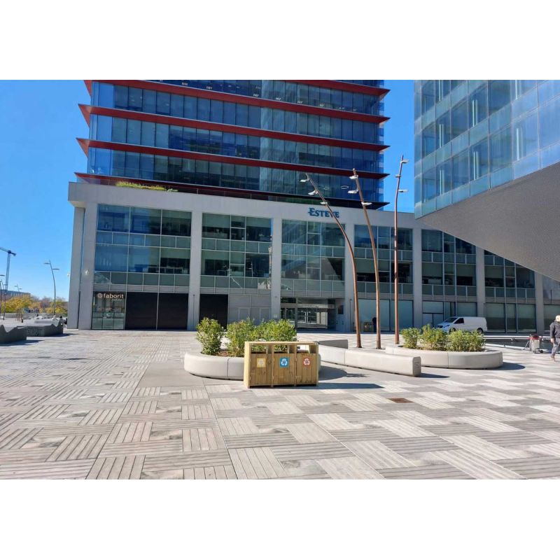 Poubelle en bois tri sélectif Pico - 2 x 90L | Prossentiel