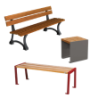 Bancs extérieurs  en bois et acier