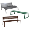 Bancs publics en acier