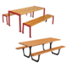 Tables de pique-nique en bois et acier